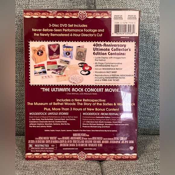 NWT Woodstock: Three Days of Peace & Music DVD, 2009 Directors Cut 40th Set - Picture 4 of 6